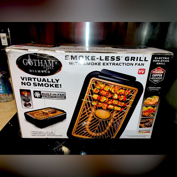 NIB GOTHAM STEEL DIAMOND ELECTRIC INDOOR SMOKELESS